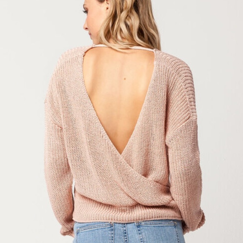 Light Pink Open back sweater